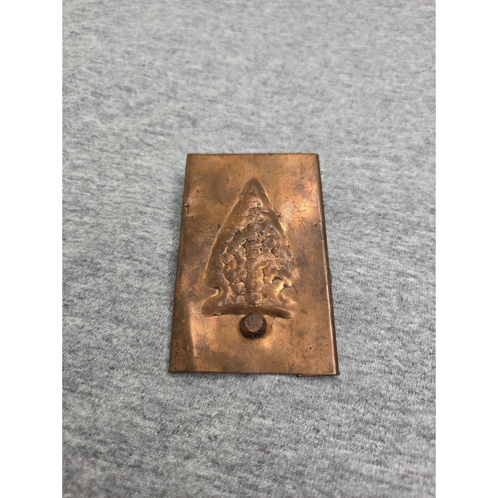 Handmade Copper Pressed Arrowhead Tree Navajo Belt Buckle Rare